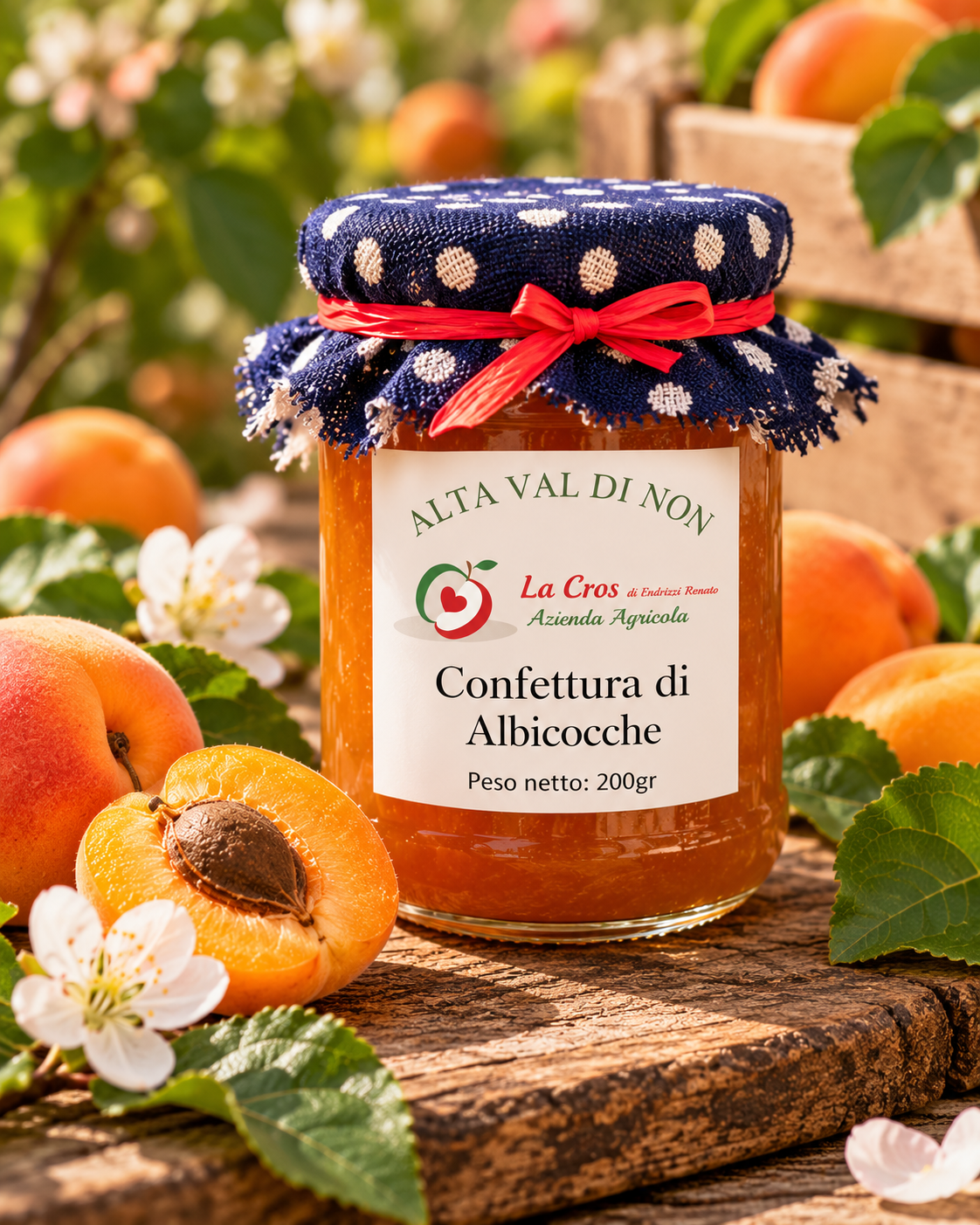 Vasetto di confettura di albicocche
