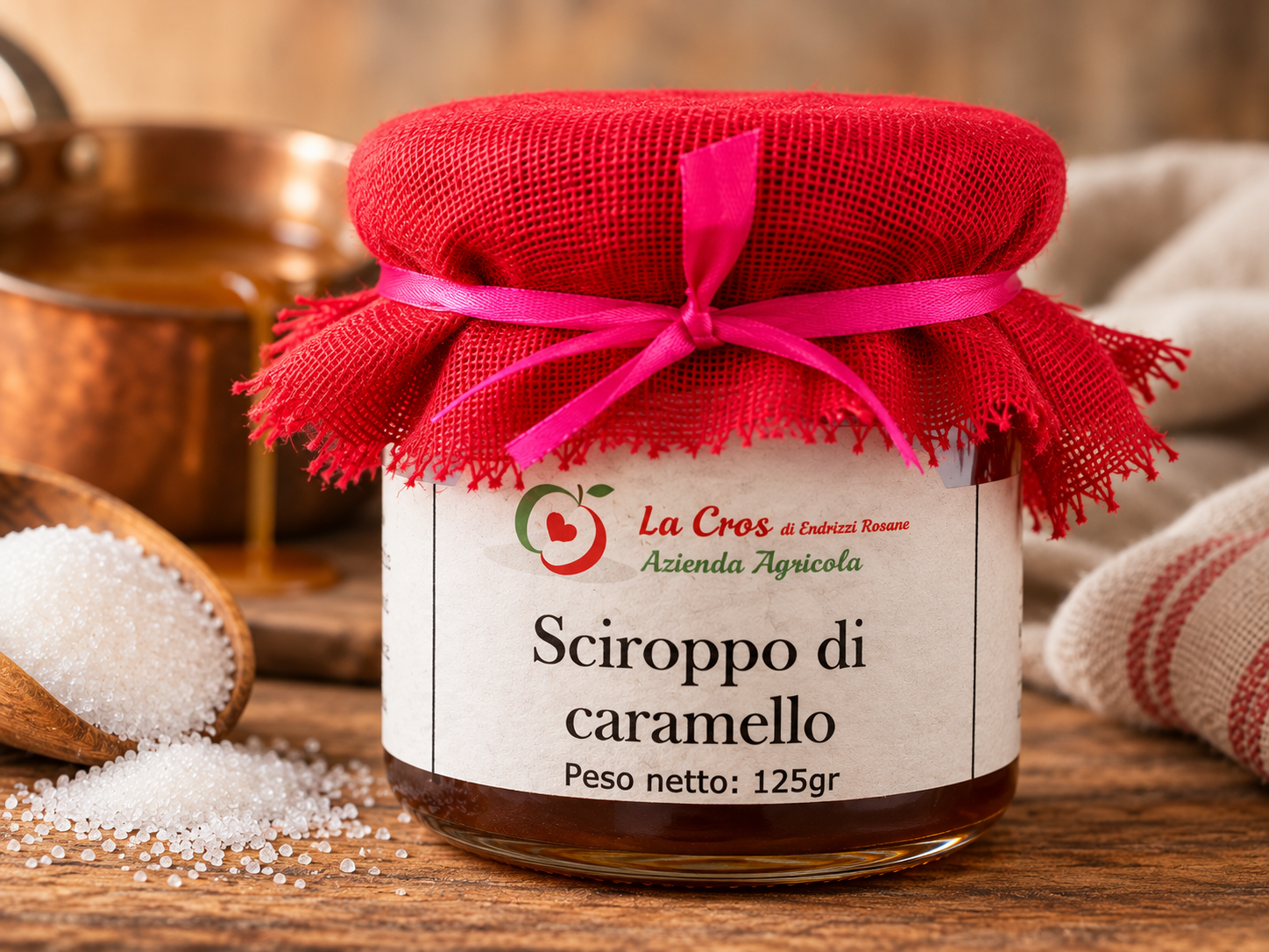 Vasetto di sciroppo di caramello