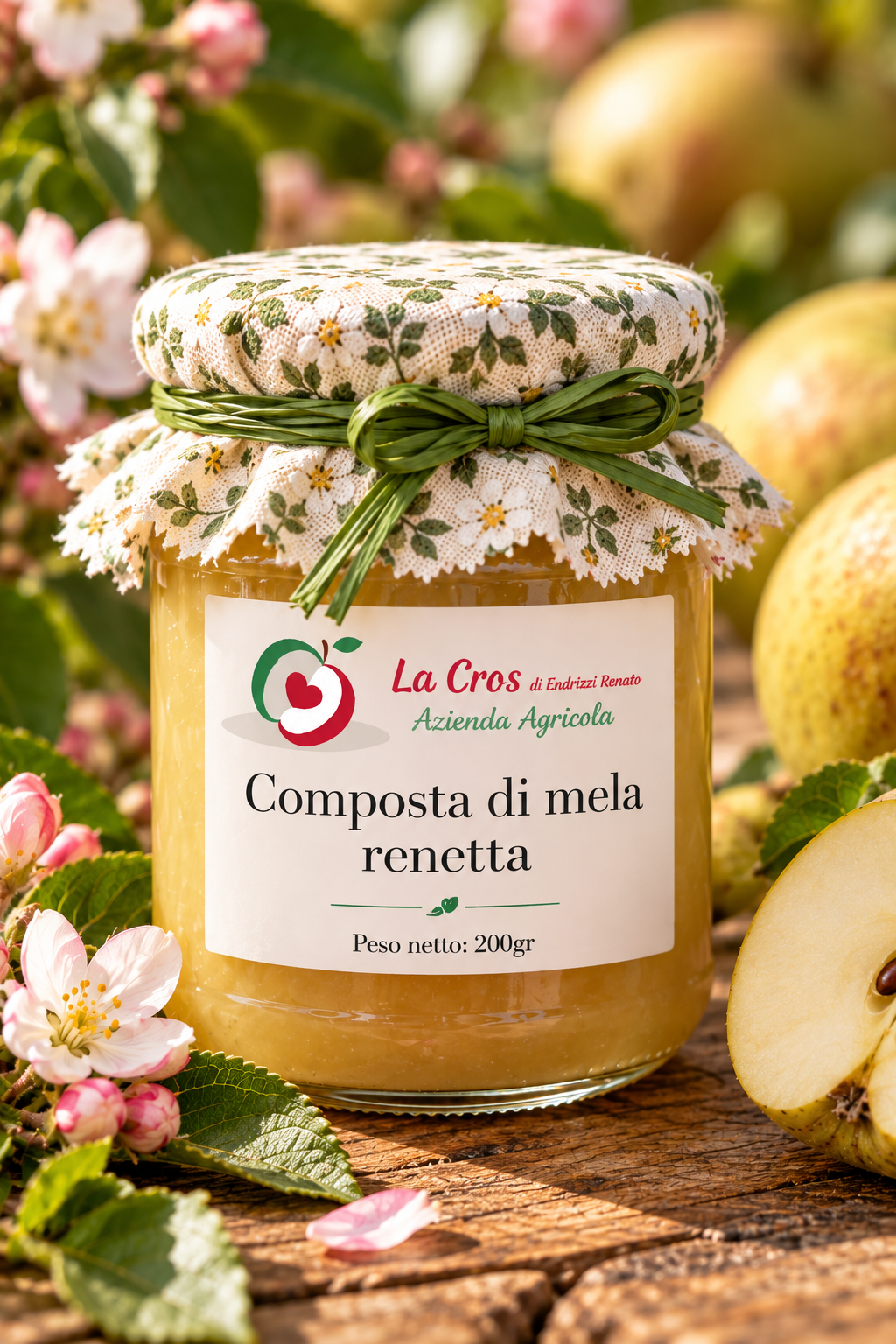 Vasetto di composta di mele renetta