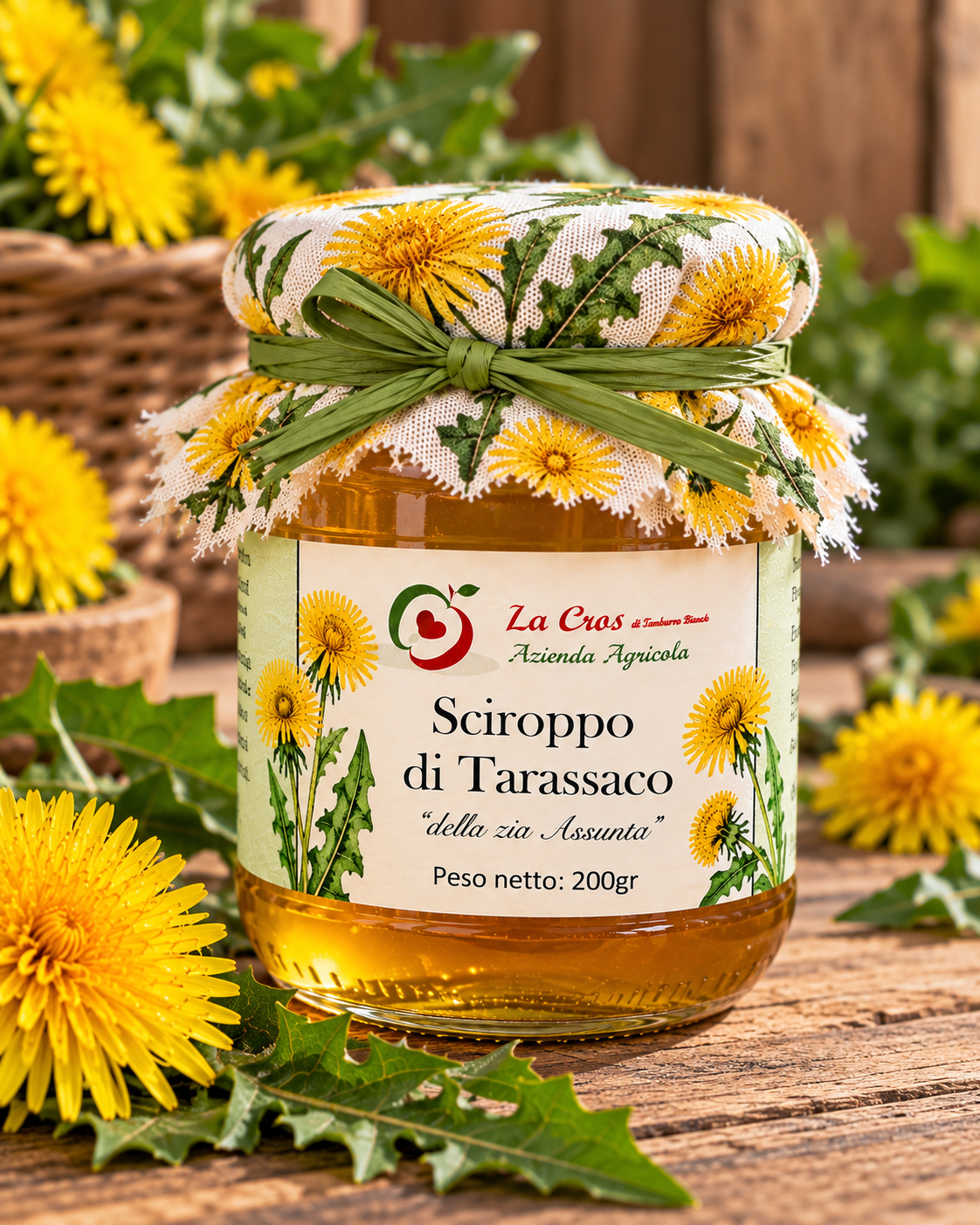 Vasetto di sciroppo di tarassaco