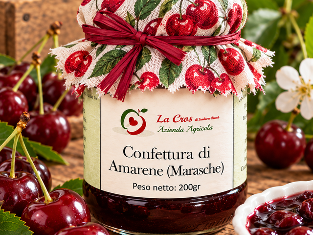 Vasetto di confettura di amarene
